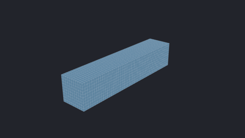 Rectangular 5,000-cell dry-run duct mesh.